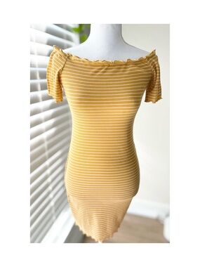 Bluenotes Yellow and White Striped Dress